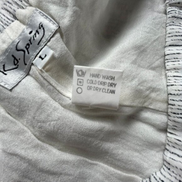 Kd. Spring Women's Striped Pattern Pull On High Rise Wide Leg Pants Gray Large - Picture 4 of 10